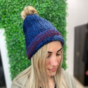 Frosted Horizon Pom-Pom Beanie